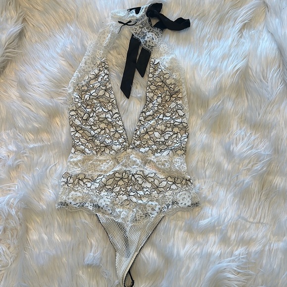 Victoria's Secret Other - Victoria’s Secret Black White Lace Sexy Thong Floral Lingerie